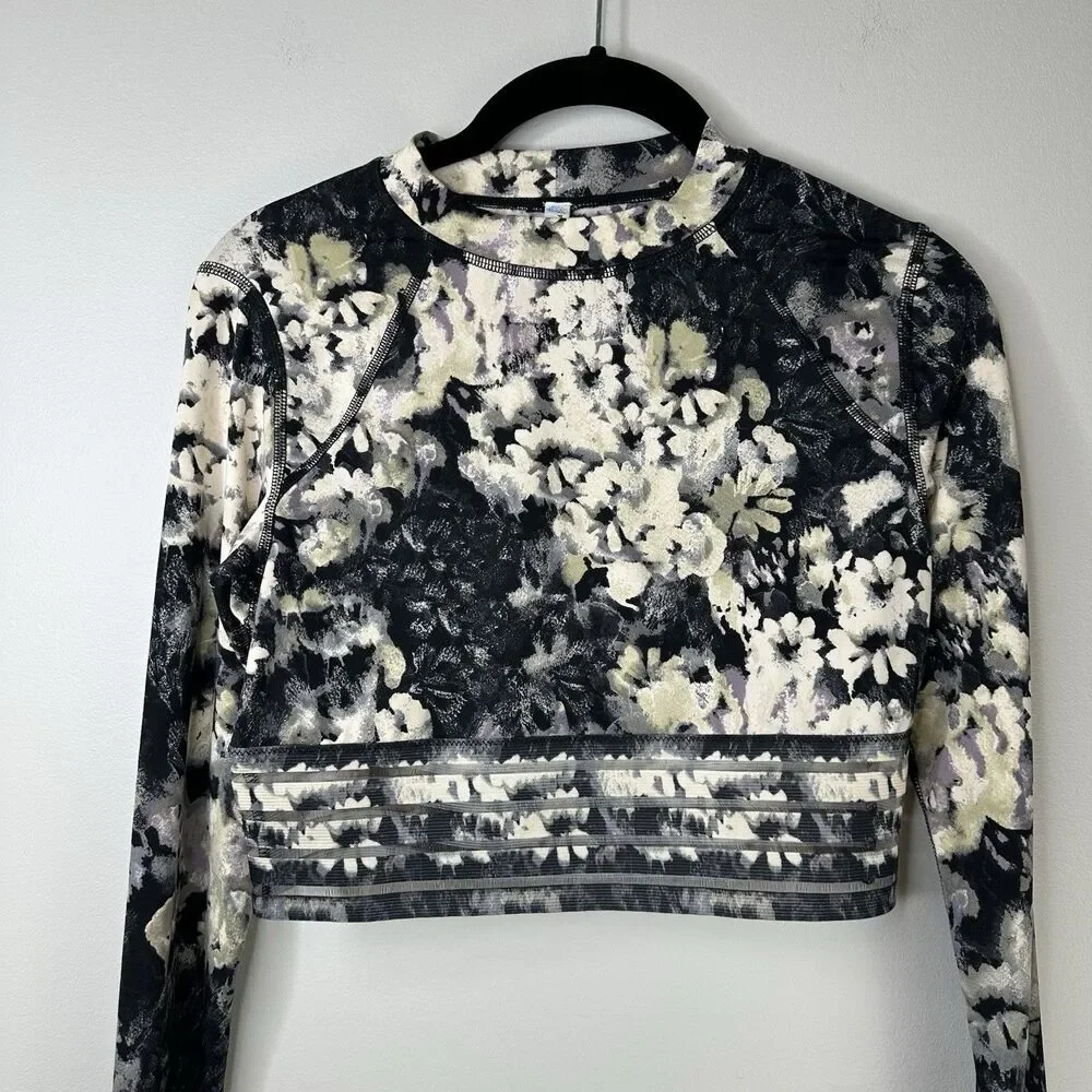 FP Movement by Free People Cropped Top Women Small Floral Print Athletic Yoga